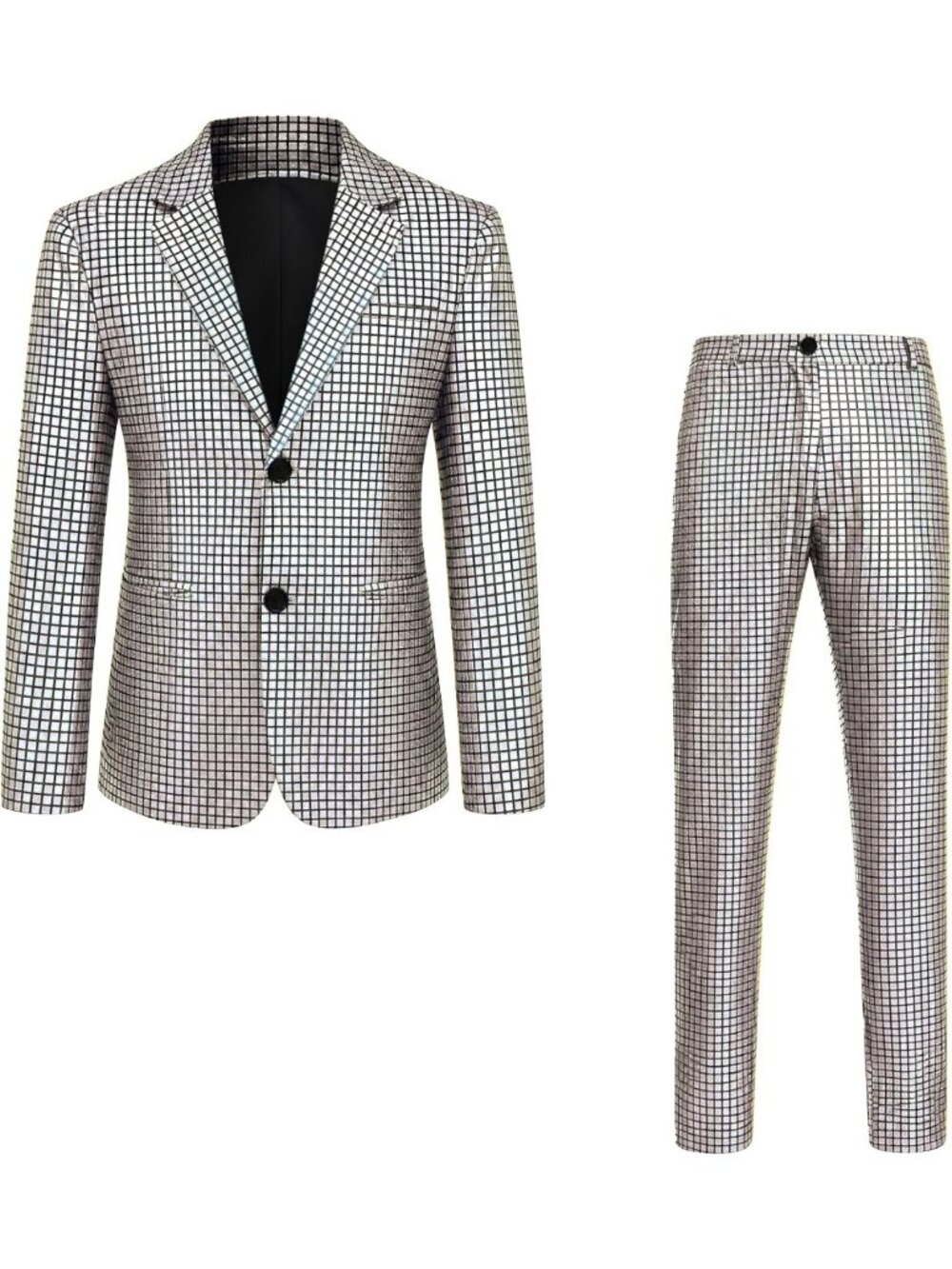70s Disco Sequin Slim Suit for Men | Retro Halloween Costume Party Outfit